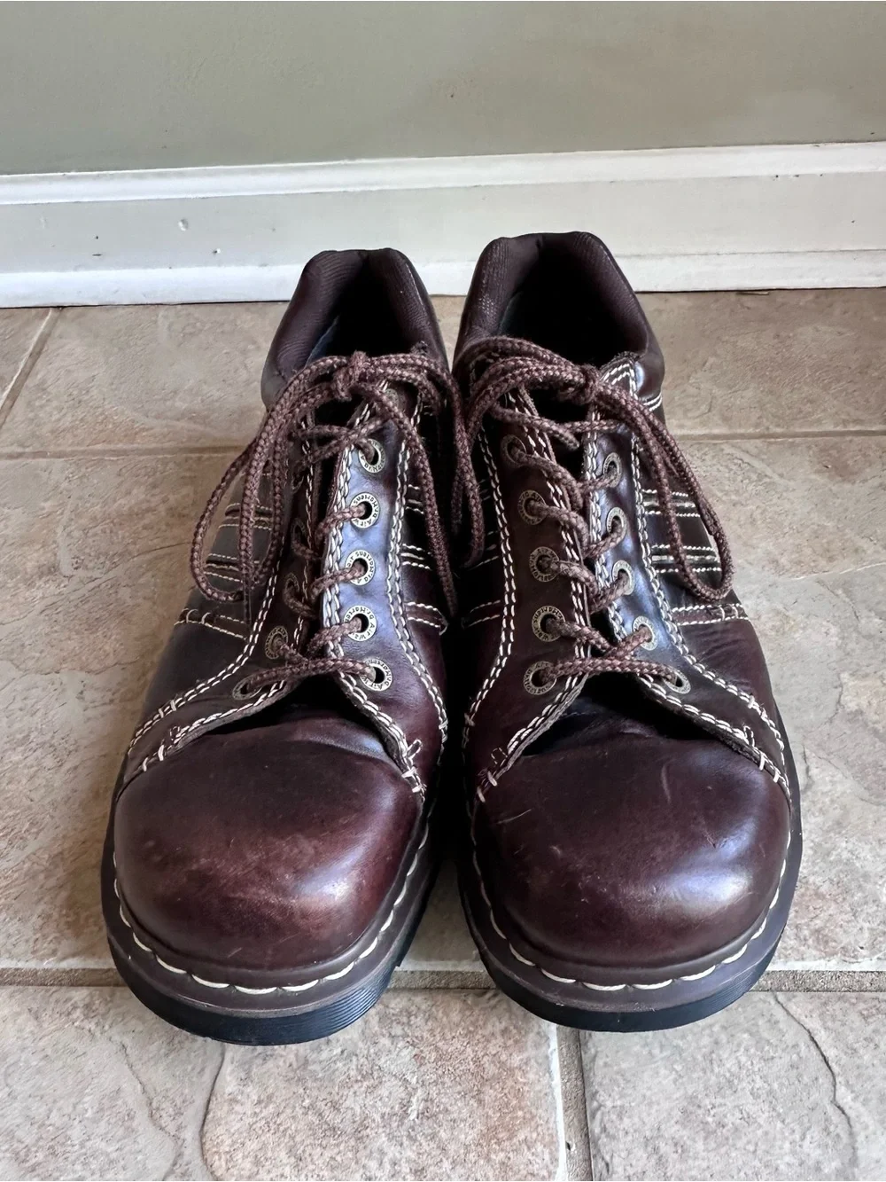 Dr. Martens Jordan Brown Leather Oxfords Y2K Chunky Sole​